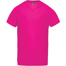 PROACT PA476 V-nyakú férfi rövid ujjú sportpóló Proact, Fuchsia-3XL