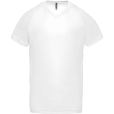 PROACT PA476 V-nyakú férfi rövid ujjú sportpóló Proact, White-2XL férfi póló