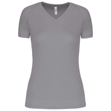 PROACT PA477 Női rövid ujjú V-nyakú sportpóló Proact, Fine Grey-2XL női póló