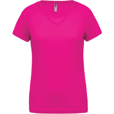 PROACT PA477 Női rövid ujjú V-nyakú sportpóló Proact, Fuchsia-XL