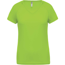 PROACT PA477 Női rövid ujjú V-nyakú sportpóló Proact, Lime-XL