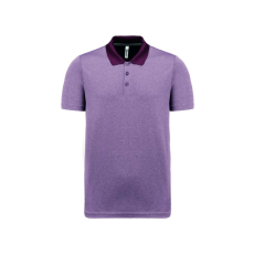 PROACT PA496 unisex rövid ujjú marl galléros sprtpóló Proact, Burgundy Heather-3XL