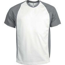 PROACT raglánujjú kétszínű unisex rövid ujjú sportpóló PA467, White/Fine Grey-S férfi póló