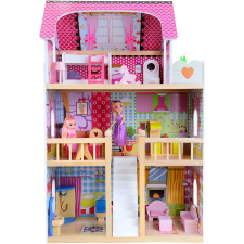 PROCART Fából készült babaház RGB LED világítással + 2 baba babaház