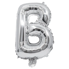 Procos Betű formájú fólia lufi ezüst színben – B betű 32cm party kellék