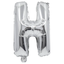 Procos Betű formájú fólia lufi ezüst színben – H betű 32cm party kellék