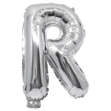 Procos Betű formájú fólia lufi ezüst színben – R betű 32cm party kellék