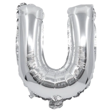 Procos Betű formájú fólia lufi ezüst színben – U betű 32cm party kellék