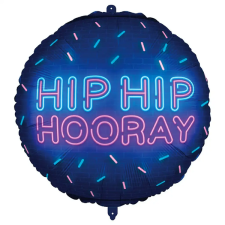Procos Fólia lufi – „HIP HIP HOORAY” neon felirattal 46cm party kellék