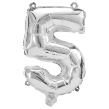 Procos Számos fólia lufi ezüst színben – 5-ös szám 86cm party kellék