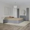 PRODA Malmo V5 hálószoba szett 160 x 200 cm-es ággyal, Fehér tölgy / Antracit