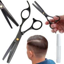  Professzionális fekete 17 cm-es texturáló hajvágó olló hajvágó olló