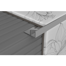 Profilplast Szögletes élvédő 10mmx2,5m ezüst eloxált alu élvédő, sín, szegélyelem