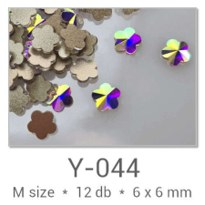 Profinails Profinails forma strasszkövek #Y-044 Crystal AB 12 db (6x6 mm virág) körömdíszítő