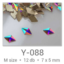 Profinails Profinails forma strasszkövek #Y-116 Crystal AB 6 db (8x4 mm sokszög) körömdíszítő