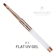 Profinails Rose Gold Gel Brush zselés ecset #4 Flat műkörmös ecset