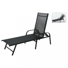 Progarden fekete összecsukható napozóágy 195 x 60 x 45 cm kerti bútor