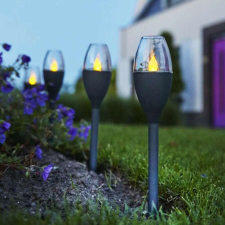 Progarden Modern napelemes kerti lámpa LED lángeffektussal, leszúrható, 37 cm kültéri világítás