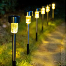 Progarden Napelemes inox kerti LED lámpa 36cm 4db #ezüst kültéri világítás