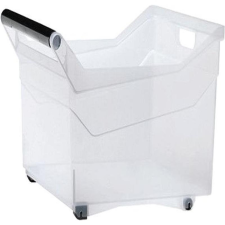  Prosperplast Átlátszó Tároló doboz 44L 38x37,9x37,9cm fogantyús, görgős bútor