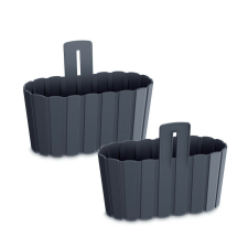 PROSPERPLAST Boardee Wall Antracit Fali Virágtartó 27 cm, 5db-os csomag kerti tárolás