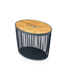 PROSPERPLAST Clubo Multifunkciós Tárolókosár Antracit-Bambusz 44cm, 5db-os csomag bútor