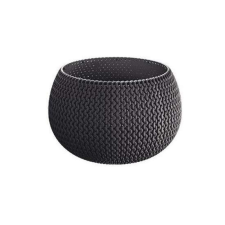 PROSPERPLAST Dekoratív virágcserép, kerek, antracit, 29x19,5 cm, Splofy Bowl kerti tárolás