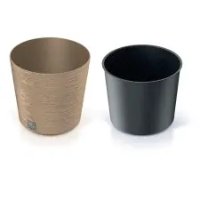  Prosperplast FURU ROUND LOW ECO WOOD kaspó 30 cm naturo kerti tárolás