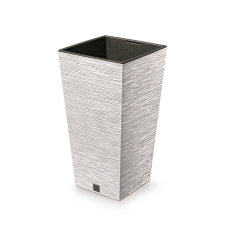 PROSPERPLAST Furu Square ECO Wood Négyzetes Virágcserép Fehér 24 cm, 5db-os csomag kerti tárolás