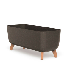 PROSPERPLAST Gracia Case ECO Wood Kávébarna Téglalap Alakú Virágtartó Lábakon, 5db-os csomag kerti tárolás