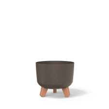 PROSPERPLAST Gracia ECO Wood Kávébarna Virágtartó Lábakon 20 cm, 10db-os csomag kerti tárolás