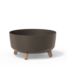 PROSPERPLAST Gracia Low ECO Wood Kávébarna Virágtartó Lábakon 38 cm, 5db-os csomag kerti tárolás