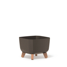 PROSPERPLAST Gracia Square ECO Wood Virágtartó Kávébarna 24 cm, 5db-os csomag kerti tárolás