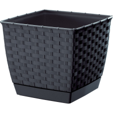 PROSPERPLAST Kaspó RATOLLA rattan 4SZÖG + ALJ 17 Antracit (DRLK165-S433) kerti tárolás