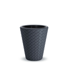 PROSPERPLAST Matuba Fonott Mintás Kaspó Antracit 30 cm, 5db-os csomag kerti tárolás