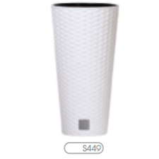 PROSPERPLAST Rato Tubus virágcserép fehér 25 cm-es betéttel (DRTUS250-S449) kerti tárolás