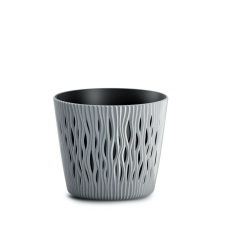 PROSPERPLAST Sandy Round Hullám Mintás Kaspó Kőszürke 15,8 cm, 10db-os csomag kerti tárolás