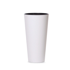 PROSPERPLAST Tubus Slim Fehér Kúpos Virágcserép 15 cm, 5db-os csomag kerti tárolás
