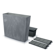 PROSPERPLAST Urbi Case Beton Effect Téglalap Alakú Virágláda Marengo 770, 2db-os csomag kerti tárolás