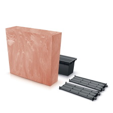 PROSPERPLAST Urbi Case Beton Effect Terrakotta Virágláda 770, 2db-os csomag kerti tárolás