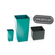 PROSPERPLAST Urbi Négyzet Alakú Betétes Edény DURS265 Antracit (DURS265-S433) kerti tárolás