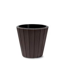 PROSPERPLAST Woode Massive Fa Hatású Kültéri Virágtartó Barna 48 cm, 2db-os csomag kerti tárolás