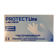 Protect line med-comfort, Latex kesztyű, S méret, 100 darab gyógyászati segédeszköz