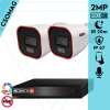  Provision 2 cső kamerás IP megfigyelőrendszer 2MP HD cső biztonsági kamera, 2.8 mm-es fix objektívvel, hibrid világítással, PoE, beépített mikrofonnal, IR 20m, kültéri