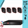 Provision 4 cső kamerás IP megfigyelőrendszer 2MP HD cső biztonsági kamera, 2.8 mm-es fix objektívvel, hibrid világítással, PoE, beépített mikrofonnal, IR 20m, kültéri