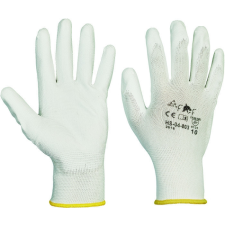  PU-ba mártott nylon kesztyű fehér 11-es védőkesztyű