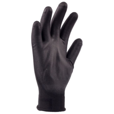  PU mártott szerelőkesztyű fekete 7-es  12pár/csomag védőkesztyű