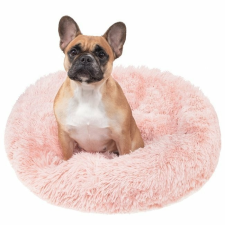  Púder rózsaszín, extrapuha, szőrös kisállatfekhely - 70 cm szállítóbox, fekhely kutyáknak