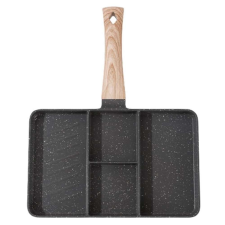 Pufo Breakfast grill serpenyő 4 rekesszel, 27 x 18 cm, fekete edény