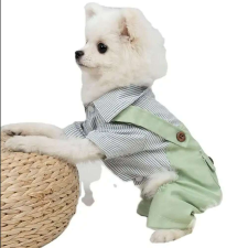  Pufo Doggye overallok kutyáknak, zöld/fehér, M kutyaruha